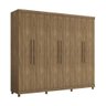Guarda Roupa Antares 100% Mdf 6 Portas 5 Gavetas com Pés Noce Bronze - Lanza - 4