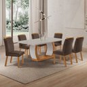 Ver imagem 1 de Conjunto de Mesa de Jantar Kate 180 Tp MDF Canto Copo 6 Cadeiras Mariana