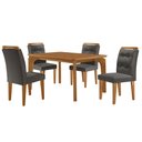 Ver imagem 2 de Mesa de Jantar Liz 120cm Mdf Canto Copo e com 4 Cadeiras Carol
