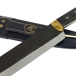 Faca Paineira Modelo Antigo Artesanal Javalizeira 10” Aço 1070 Cabo Chifre de Boi com Bainha - 5