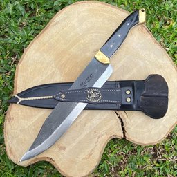 Faca Paineira Modelo Antigo Artesanal Javalizeira 10” Aço 1070 Cabo Chifre de Boi com Bainha - 2