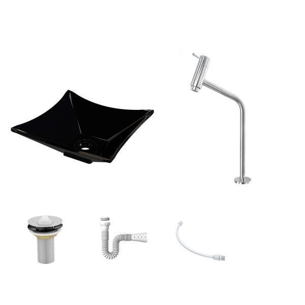 Kit Cuba L30 Torneira Link 1062 Metal Válvula 1 Polegada Sifão Pvc Flexível Compace - 2