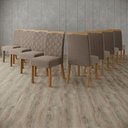 Ver imagem 1 de Conjunto 8 Cadeiras Estofadas Layla Select Revestimento Suede Amêndoa Casa 812