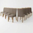 Ver imagem 3 de Conjunto 8 Cadeiras Estofadas Layla Select Revestimento Suede Amêndoa Casa 812