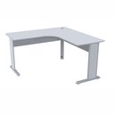 Ver imagem 1 de Mesa em L Escritório Estação 160x160 Pés Aço Nivelador Cinza