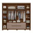 Ver imagem 4 de Guarda Roupa Casal Doble 4 Portas e 4 Gavetas com Espelho Nogueira/capuccino - Móveis Albatroz