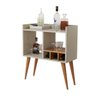 Aparador Mini Bar com Adega Pés Palito em Mdf Moderno:off White - 2