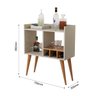 Aparador Mini Bar com Adega Pés Palito em Mdf Moderno:off White - 3