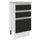 Ver imagem 1 de Balcão Armário de Cozinha 40 cm 3 Gavetas Branco/Preto Glamy Madesa