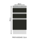 Ver imagem 5 de Balcão Armário de Cozinha 40 cm 3 Gavetas Branco/Preto Glamy Madesa