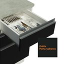Ver imagem 4 de Balcão Armário de Cozinha 40 cm 3 Gavetas Branco/Preto Glamy Madesa