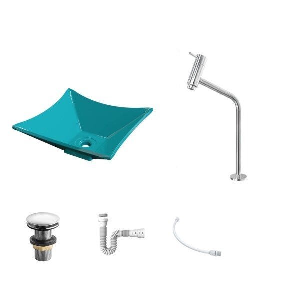 Kit Cuba L30 Torneira Link 1062 Metal Válvula Click 1 Polegada G Sifão Pvc Flexível Compace - 2