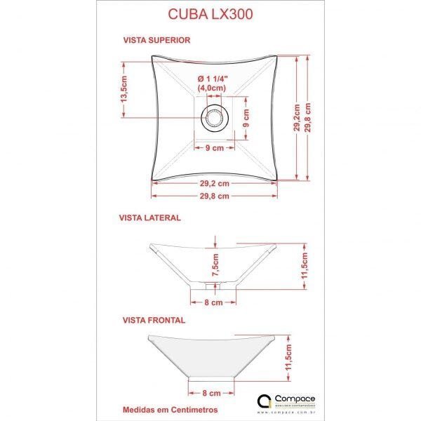 Kit Cuba L30 Torneira Link 1062 Metal Válvula Click 1 Polegada G Sifão Pvc Flexível Compace - 3