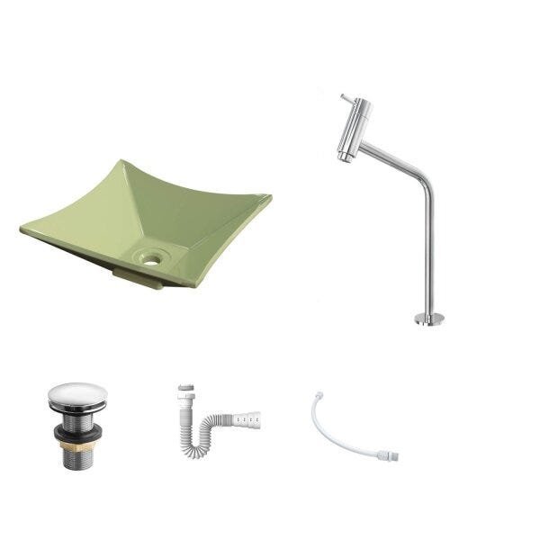 Kit Cuba L30 Torneira Link 1062 Metal Válvula Click 1 Polegada G Sifão Pvc Flexível Compace - 2