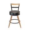 Banqueta Baixa Cozinha 50cm Encosto Pé Madeira Kyara Pu S02 - D'rossi - 2