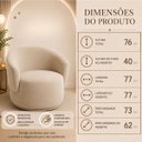 Ver imagem 4 de Poltrona Orgânica Decorativa com Design Moderno em Veludo