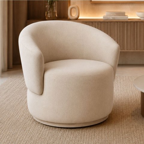 Poltrona Orgânica Decorativa com Design Moderno em Veludo