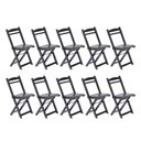 Ver imagem 1 de Kit 10 Cadeiras Dobrável 100% Madeira Maciça Ypê Ideal para Áreas Externas e Internas Preto