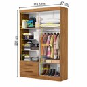 Ver imagem 4 de Guarda-roupa Solteiro Solo 4 Portas 2 Gavetas com Espelho Cinamomo - Pnr Móveis