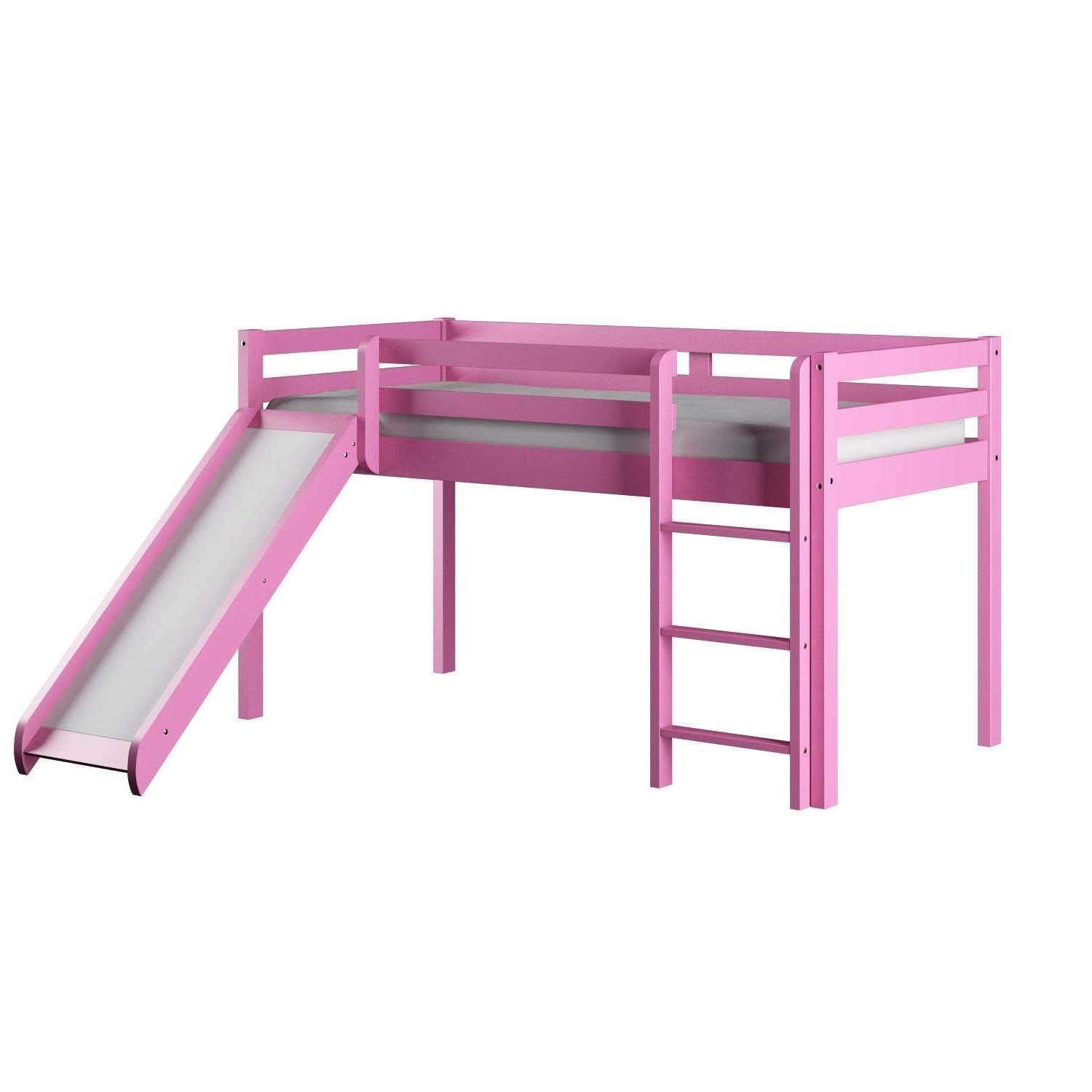 Cama Alta Kids com Escorregador em Madeira Maciça/MDF - 2