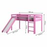Cama Alta Infantil com Escorregador em Madeira Maciça/MDF - 4