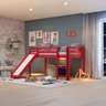 Cama Alta Infantil com Escorregador em Madeira Maciça/MDF - 1