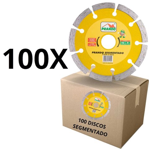 Kit 100 Discos Prando Segmentado 110 Mm X 20 Mm Mármore