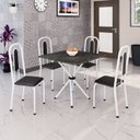 Ver imagem 1 de Conjunto Sala de Jantar Mesa com 4 Cadeiras Lívia Preto/Branco
