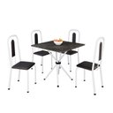 Ver imagem 2 de Conjunto Sala de Jantar Mesa com 4 Cadeiras Lívia Preto/Branco