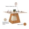Mesa De Jantar Escala 180 Cm Tampo Chanfrado E Arredondado Dj Móveis Carvalho Europeu Com Creme - 3