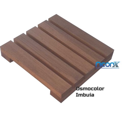 Deck de Madeira Modular 25x25 Cm Réguas 4 Cm com Pintura Neonx:osmocolor Imbuia Semi Tran
