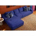 Ver imagem 1 de Sofá Evo 3,40m Molas Ensacadas com Chaise Lounge Esquerda Velourê Azul Cama Inbox