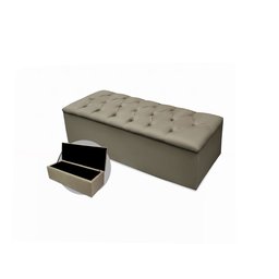 Calçadeira Baú Mirage King Size 195cm Suede - Ecotec Decor:Bege - 1