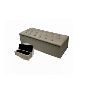 Calçadeira Baú Mirage King Size 195cm Suede - Ecotec Decor:Bege