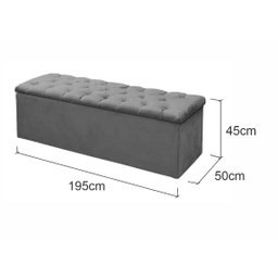 Calçadeira Baú Mirage King Size 195cm Suede - Ecotec Decor:Bege - 2
