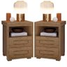 Kit 2 Mesas de Cabeceira 2 Gavetas Tóquio 100% Mdf - Casa Chick Castanho - 1