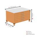 Ver imagem 3 de Mapoteca Mont 5 Gavetas 71,3cm x 120,4cm Aço Laranja/Picasso/Cinza
