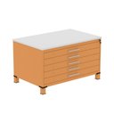 Ver imagem 2 de Mapoteca Mont 5 Gavetas 71,3cm x 120,4cm Aço Laranja/Picasso/Cinza