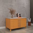 Ver imagem 1 de Mapoteca Mont 5 Gavetas 71,3cm x 120,4cm Aço Laranja/Picasso/Cinza