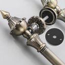 Ver imagem 6 de Puxador Duplo Classic 780mm Bronze Antigo Porta Pivotante Correr Passagem Madeira Vidro Rústico