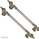 Ver imagem 2 de Puxador Duplo Classic 780mm Bronze Antigo Porta Pivotante Correr Passagem Madeira Vidro Rústico