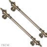 Puxador Duplo Classic 780mm Bronze Antigo Porta Pivotante Correr Passagem Madeira Vidro Rústico - 2