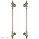 Ver imagem 1 de Puxador Duplo Classic 780mm Bronze Antigo Porta Pivotante Correr Passagem Madeira Vidro Rústico