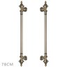 Puxador Duplo Classic 780mm Bronze Antigo Porta Pivotante Correr Passagem Madeira Vidro Rústico - 1