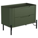 Ver imagem 1 de Mesa de Cabeceira Orgânica 2 Gavetas Pés Industrial Preto Bliss I03 Musgo - Lyam Decor
