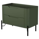 Ver imagem 4 de Mesa de Cabeceira Orgânica 2 Gavetas Pés Industrial Preto Bliss I03 Musgo - Lyam Decor