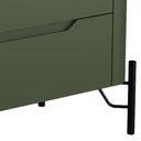 Ver imagem 5 de Mesa de Cabeceira Orgânica 2 Gavetas Pés Industrial Preto Bliss I03 Musgo - Lyam Decor