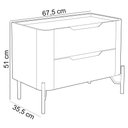 Ver imagem 3 de Mesa de Cabeceira Orgânica 2 Gavetas Pés Industrial Preto Bliss I03 Musgo - Lyam Decor