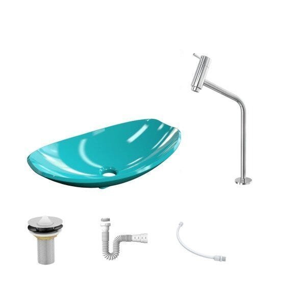 Kit Cuba L45 Torneira Link 1062 Metal Válvula 1 Polegada Sifão Pvc Flexível Compace - 2