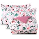 Ver imagem 5 de Kit Edredom Cobertor Celi Queen Dupla Face Micropercal Estampado 200 Fios 3 Peças Bothanica Floral R